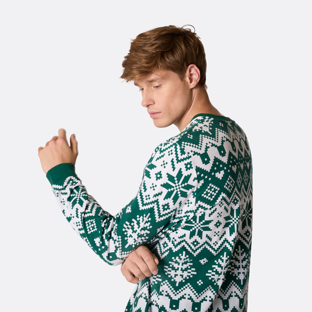 Men's Green Christmas Knit Christmas Pyjamas