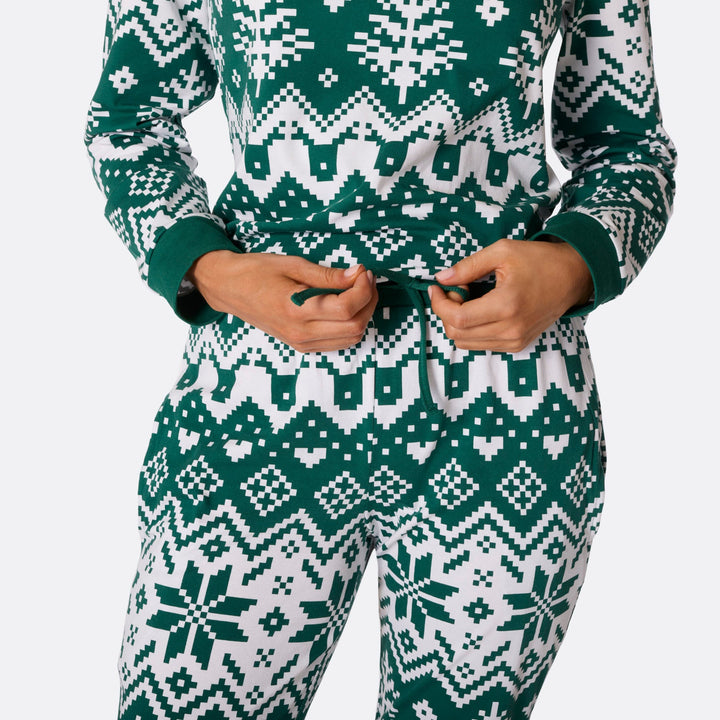 Women's Green Christmas Knit Christmas Pyjamas