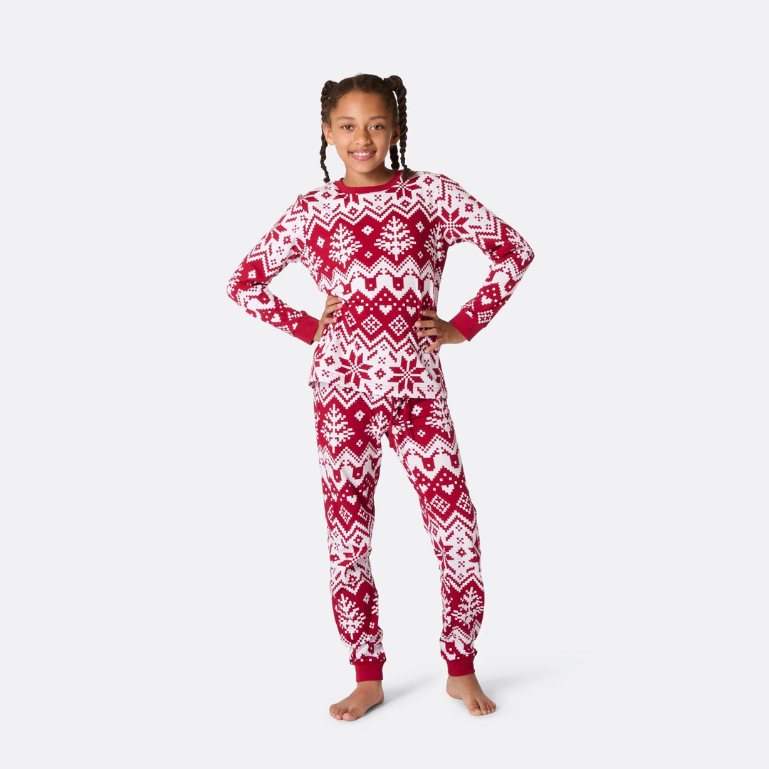 Red Christmas Knit Christmas Pyjamas Family