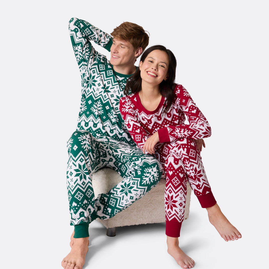 Women's Green Christmas Knit Christmas Pyjamas