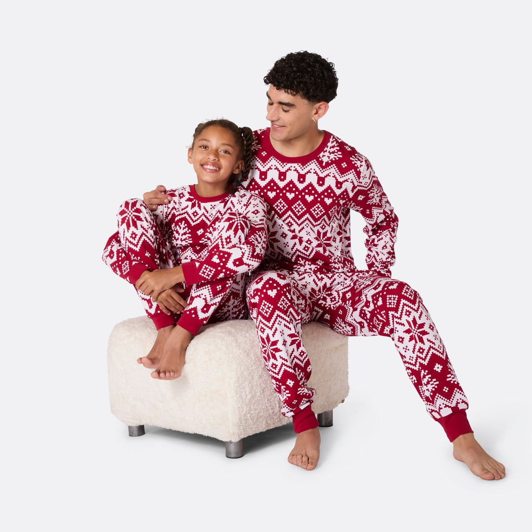 Matching Family Christmas Pyjamas - Red Christmas Knit