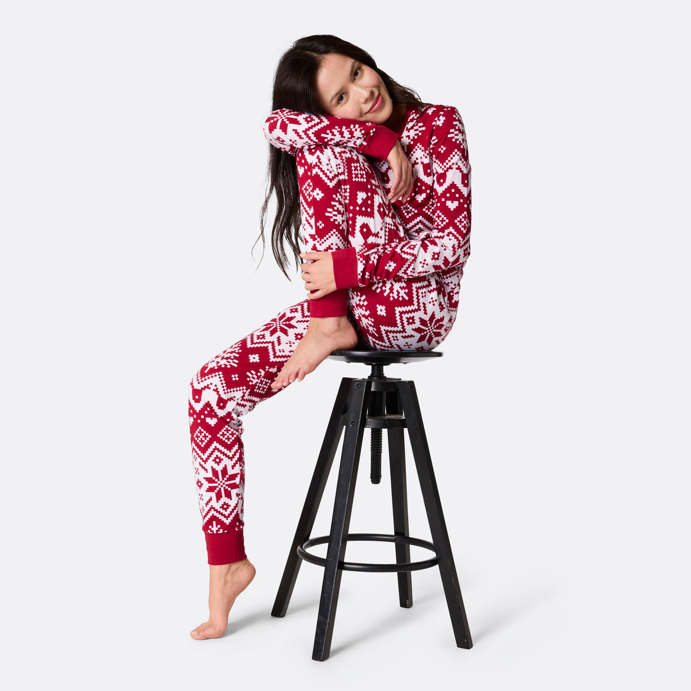 Women's Red Christmas Knit Christmas Pyjamas