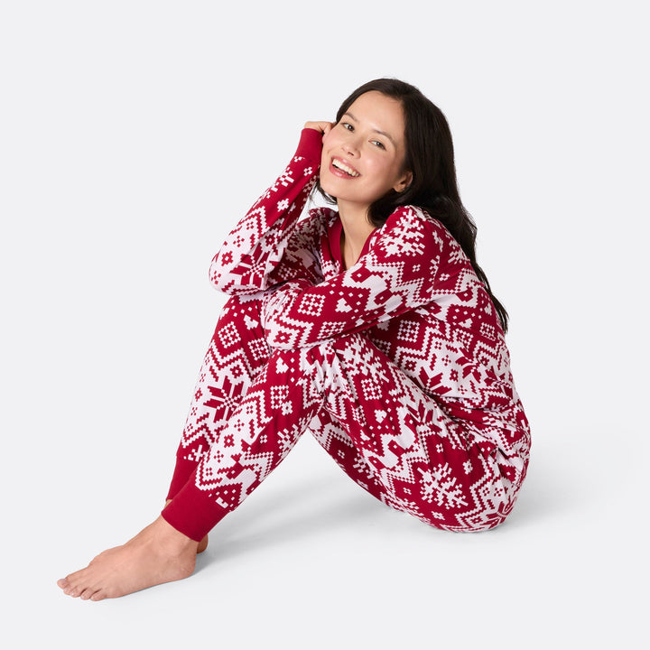 Women's Red Christmas Knit Christmas Pyjamas