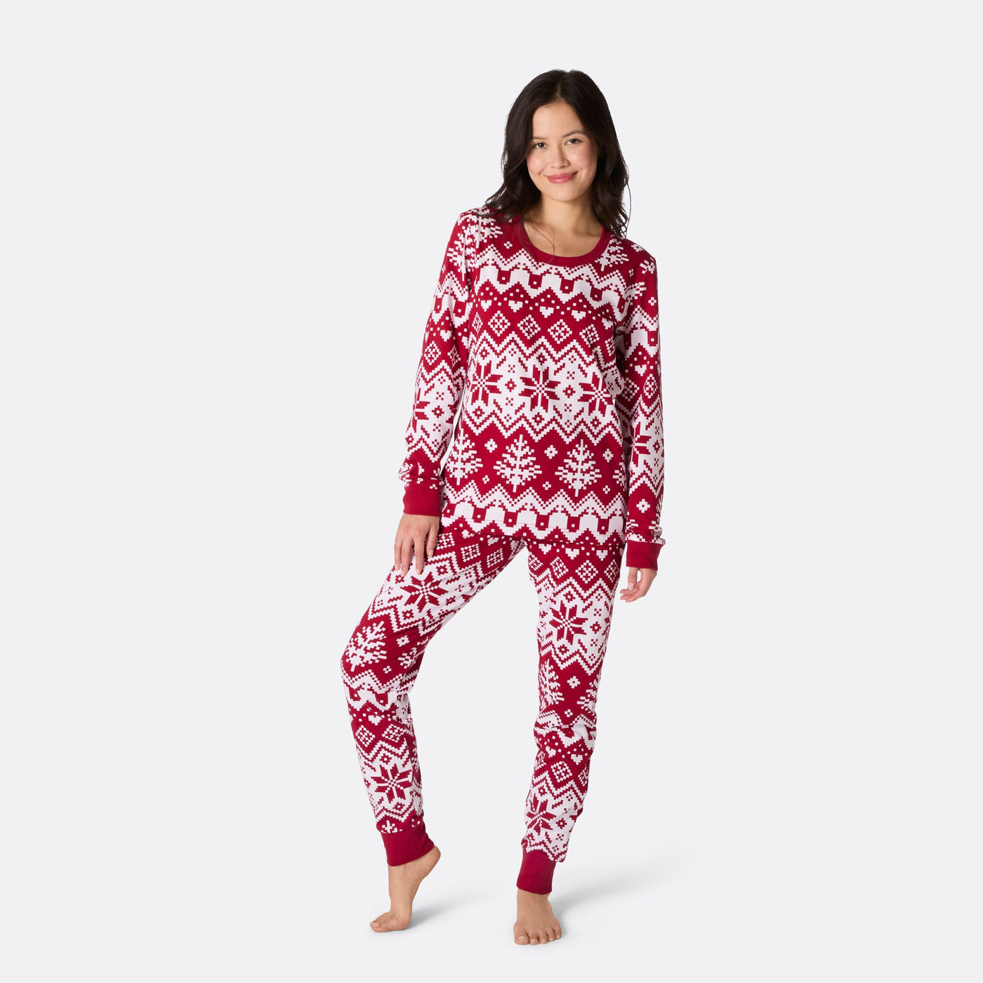 Women's Red Christmas Knit Christmas Pyjamas