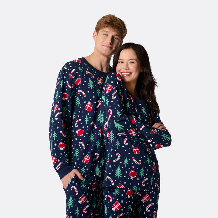 Matching Family Christmas Pyjamas - Blue Christmas Pattern