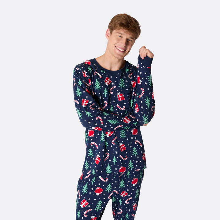 Men's Blue Christmas Pattern Christmas Pyjamas