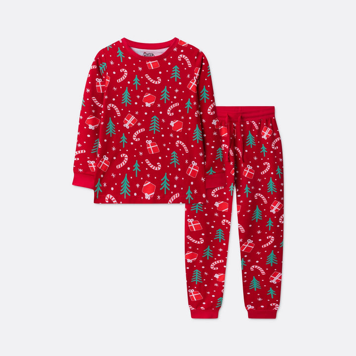 Red Christmas Pattern Christmas Pyjamas Family