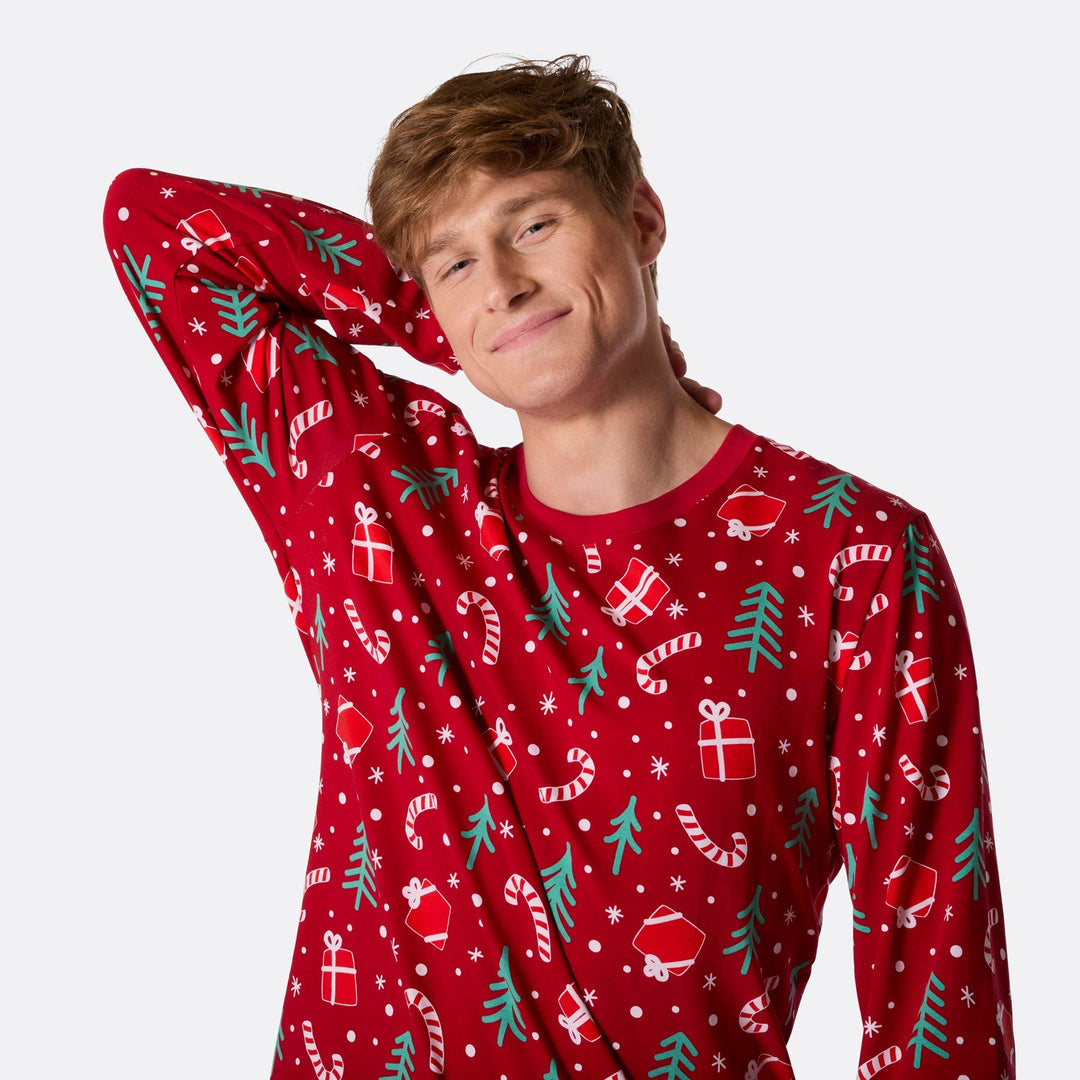 Red Christmas Pattern Christmas Pyjamas Family