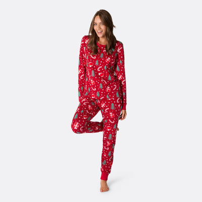 Women's Red Christmas Pattern Christmas Pyjamas