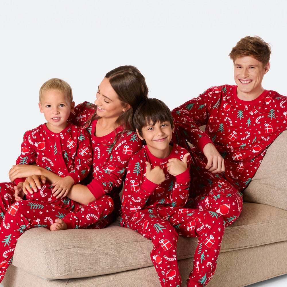 Red Christmas Pattern Christmas Pyjamas Family