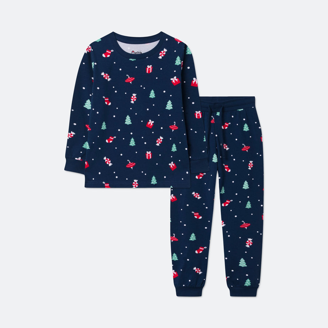 Kids' Blue Christmas Ornament Christmas Pyjamas