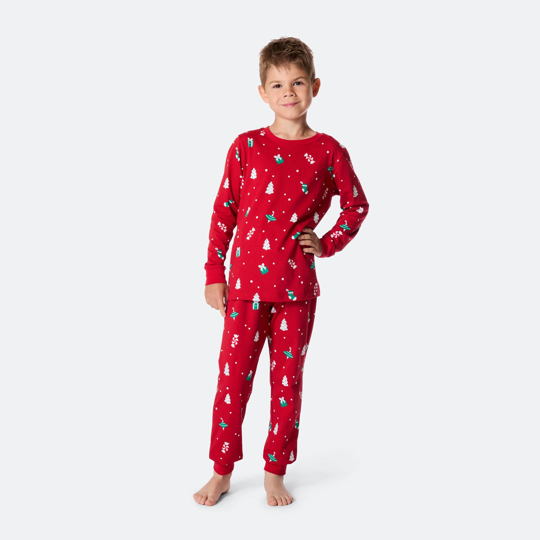 Kids' Red Christmas Ornament Christmas Pyjamas