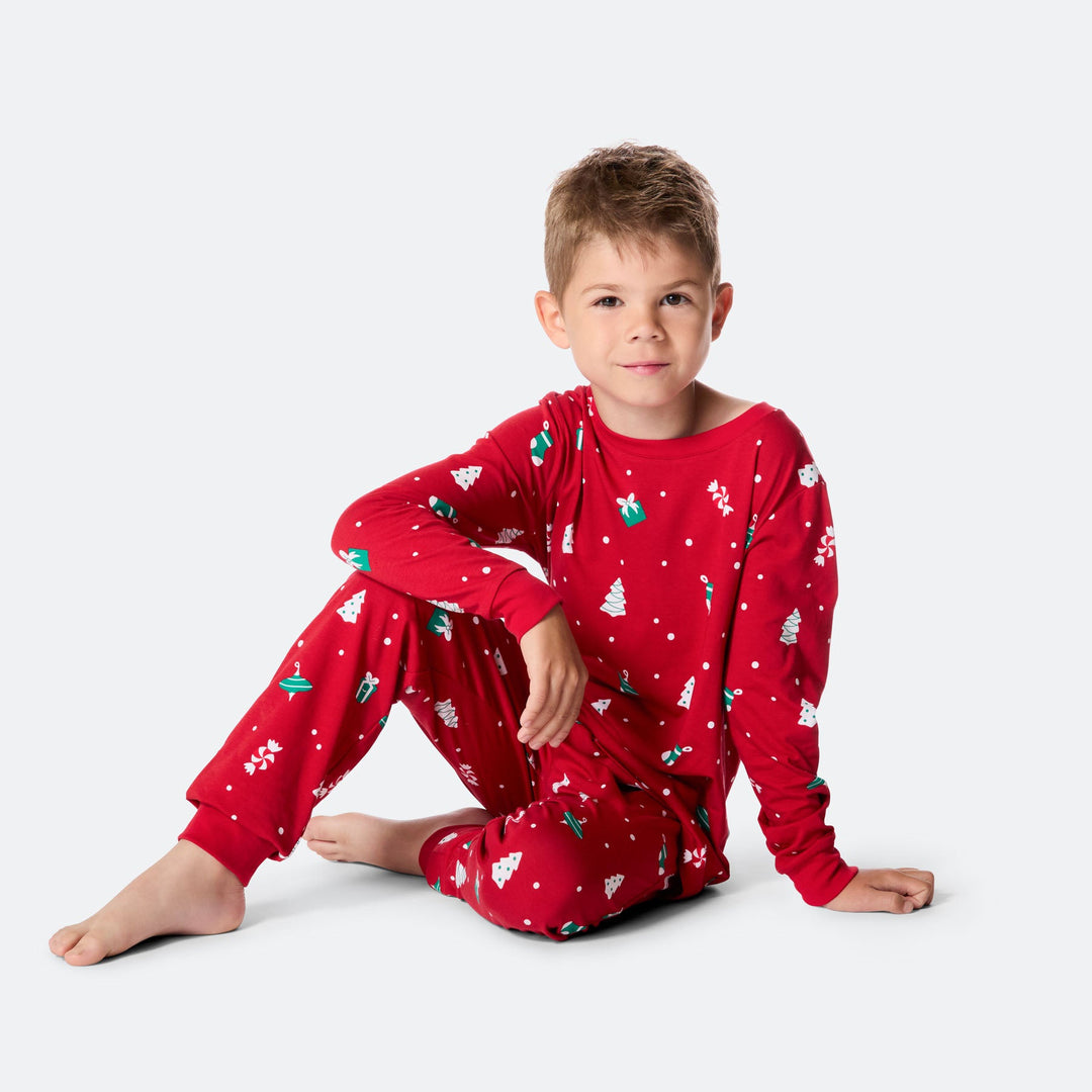 Kids' Red Christmas Ornament Christmas Pyjamas
