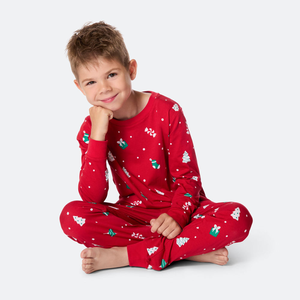 Kids' Red Christmas Ornament Christmas Pyjamas
