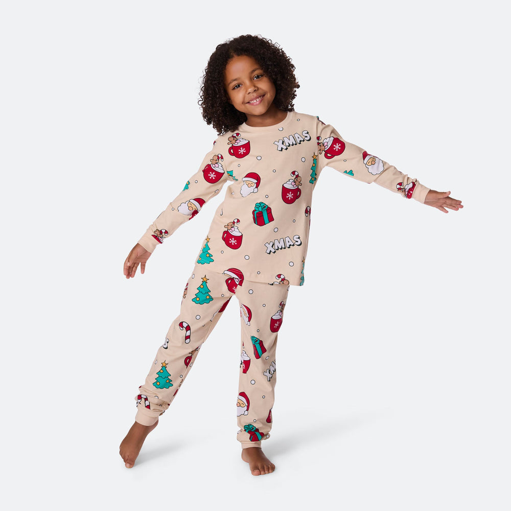 Kids' Beige Xmas Christmas Pyjamas
