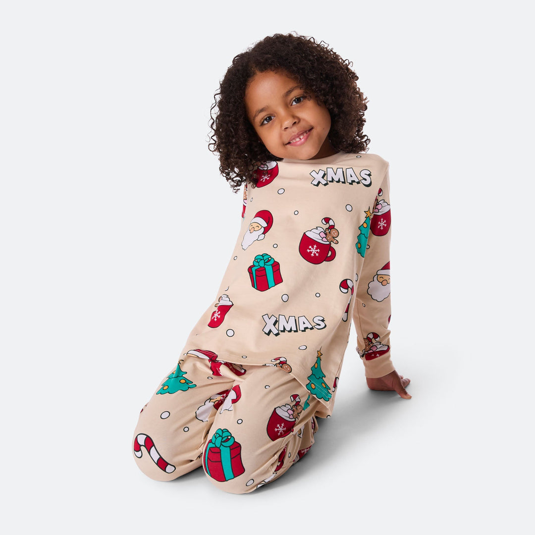 Kids' Beige Xmas Christmas Pyjamas
