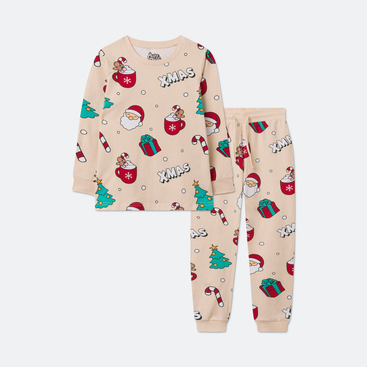 Kids' Beige Xmas Christmas Pyjamas