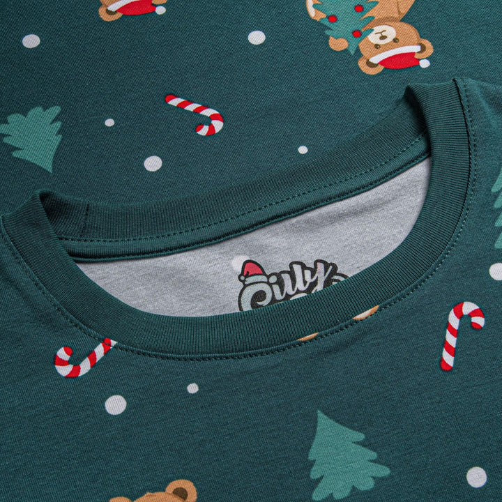 Green Teddy Bear Christmas Pyjamas Family