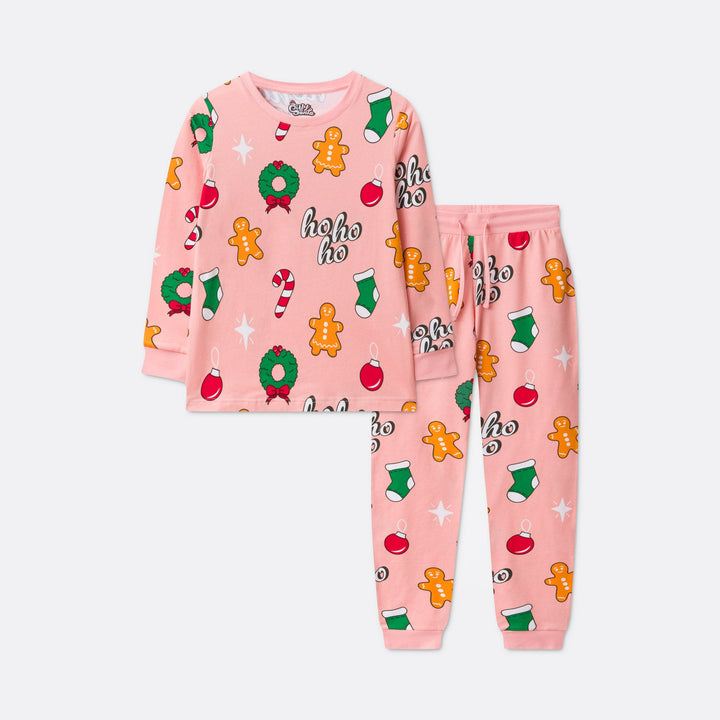 Kids' Pink Hohoho Christmas Pyjamas