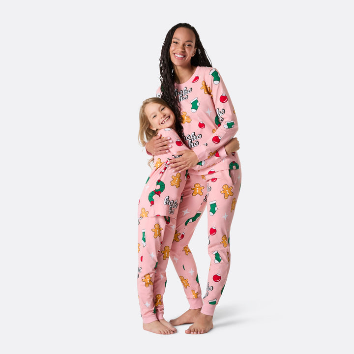 Kids' Pink Hohoho Christmas Pyjamas
