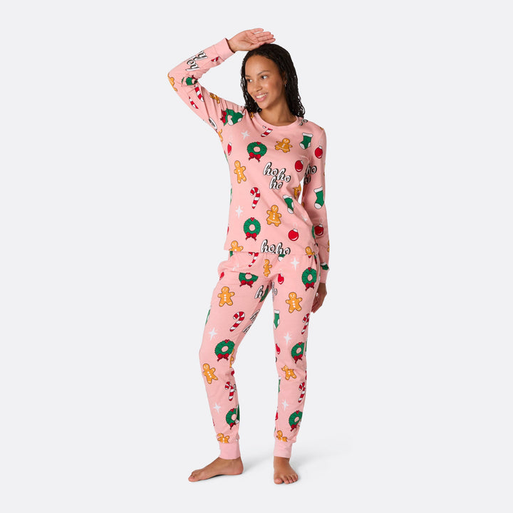 Women's Pink Hohoho Christmas Pyjamas