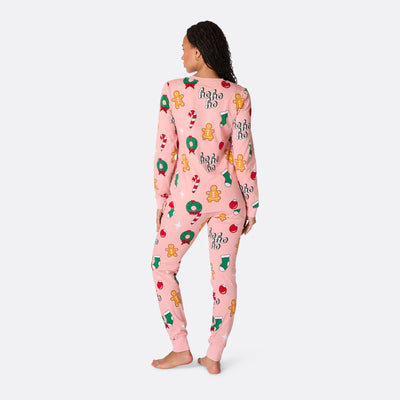 Women's Pink Hohoho Christmas Pyjamas