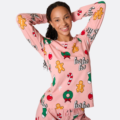 Women's Pink Hohoho Christmas Pyjamas