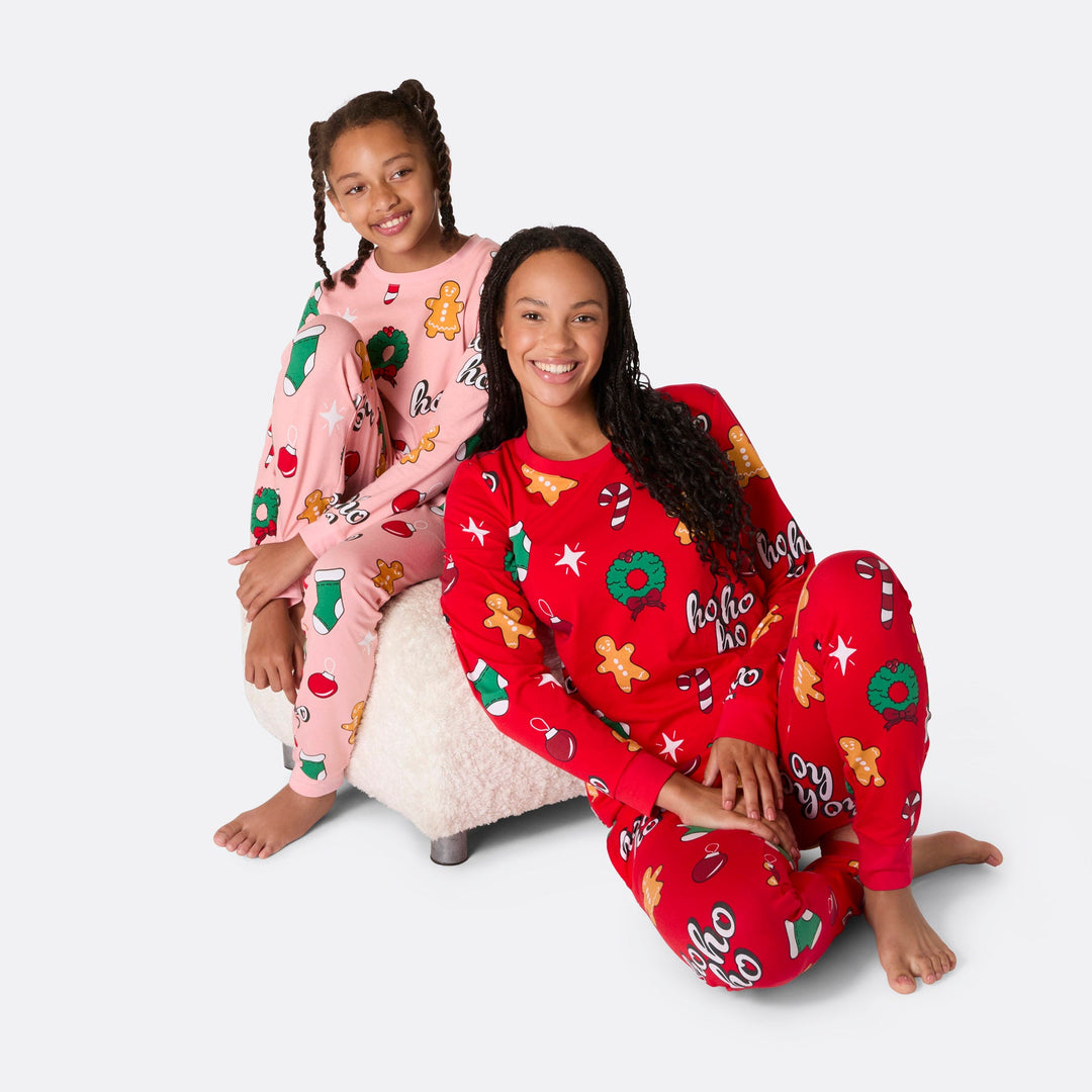 Kids' Pink Hohoho Christmas Pyjamas