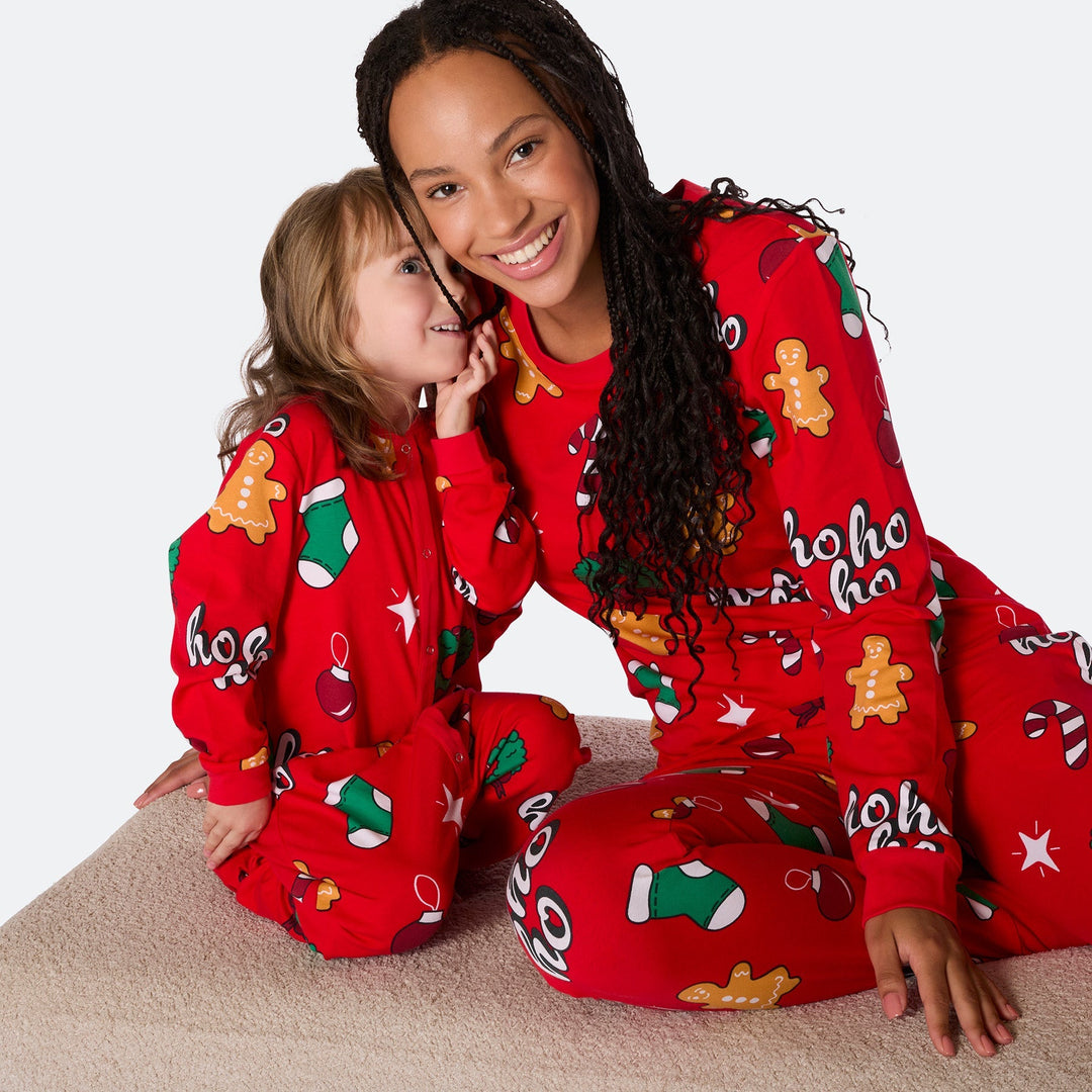 Matching Family Christmas Pyjamas - Red Hohoho