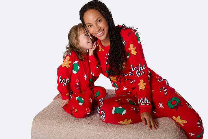 Kids' Red Hohoho Overall Christmas Pyjamas