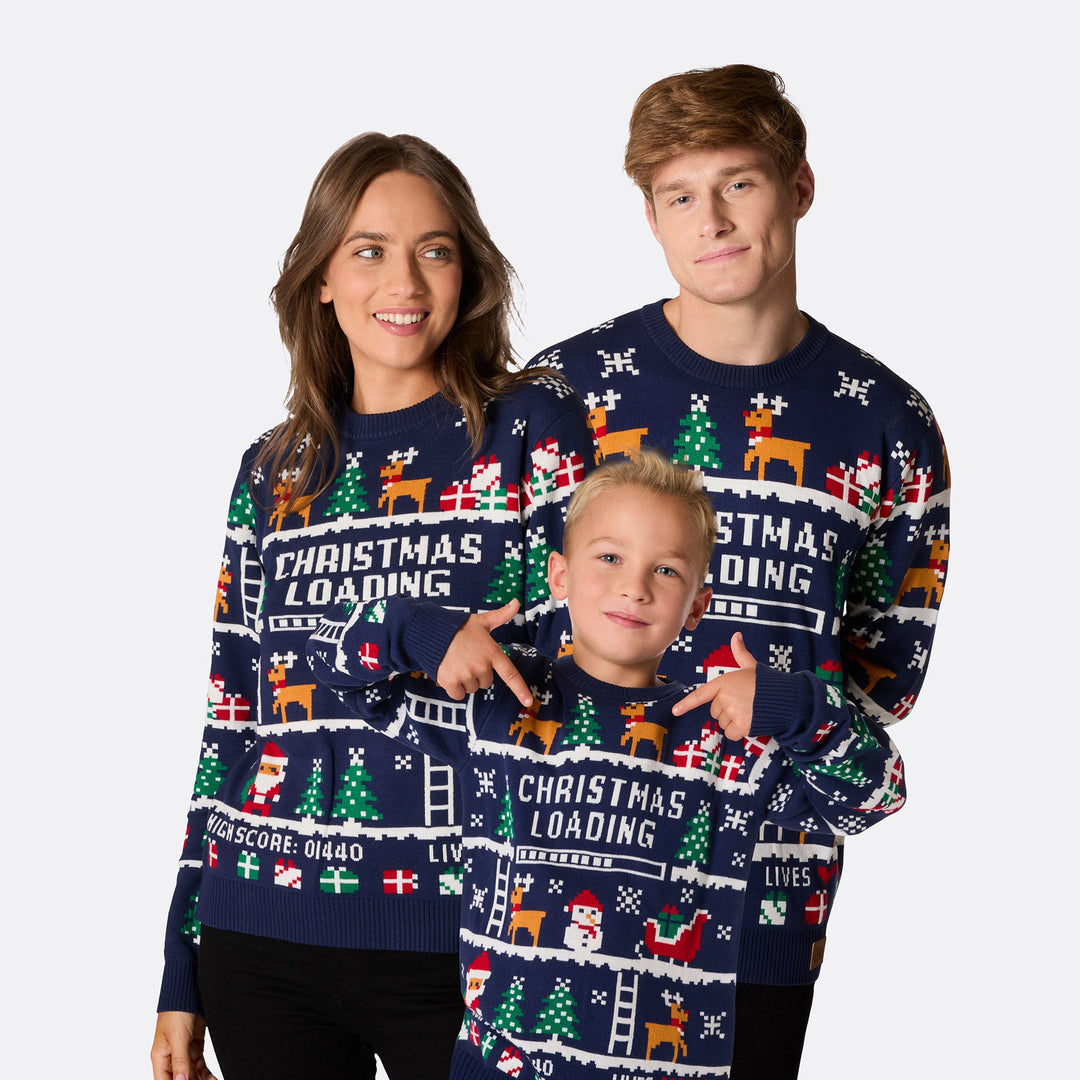 Retro Video Game Matching Family Christmas Sweaters