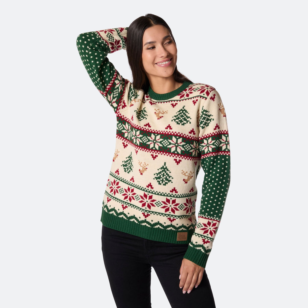 Women's Retro Christmas Tree Christmas Sweater