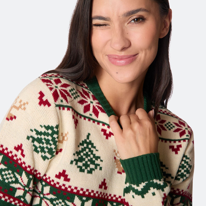 Women's Retro Christmas Tree Christmas Sweater