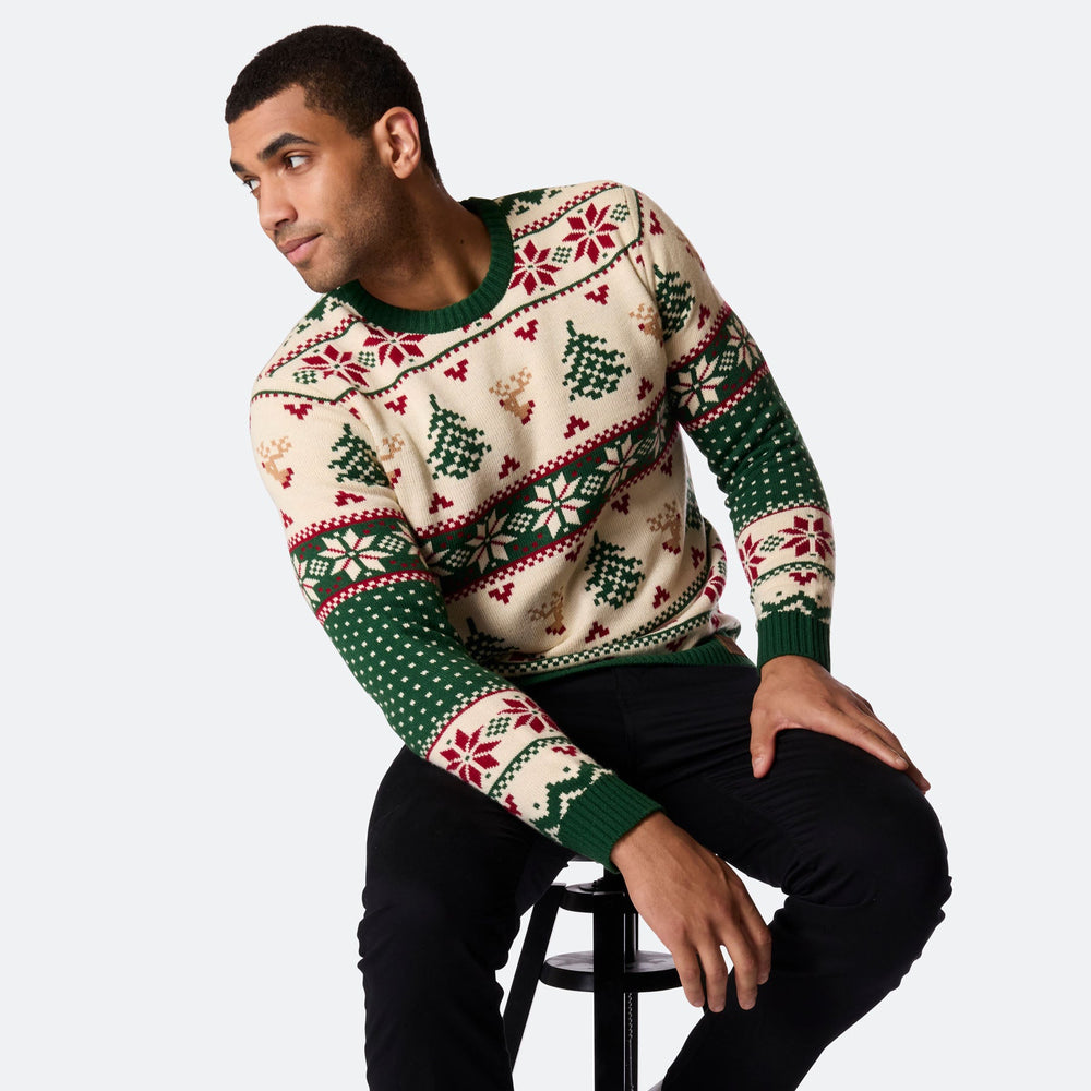 Men's Retro Christmas Tree Christmas Sweater