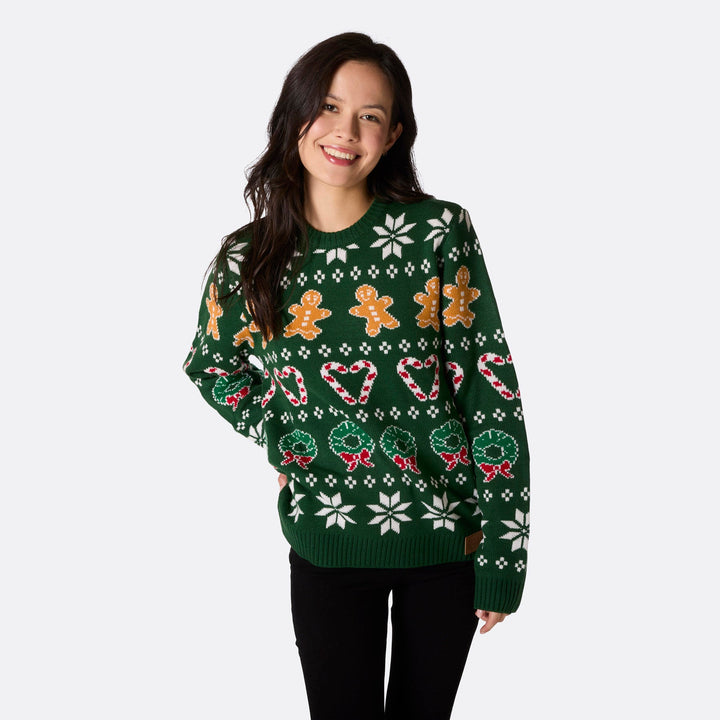 Women's Family Green Christmas Sweater