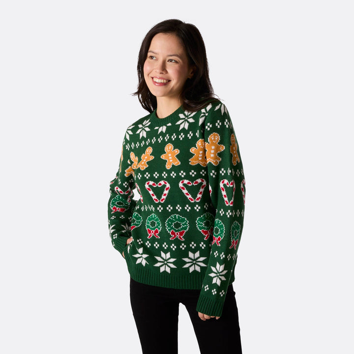 Women's Family Green Christmas Sweater