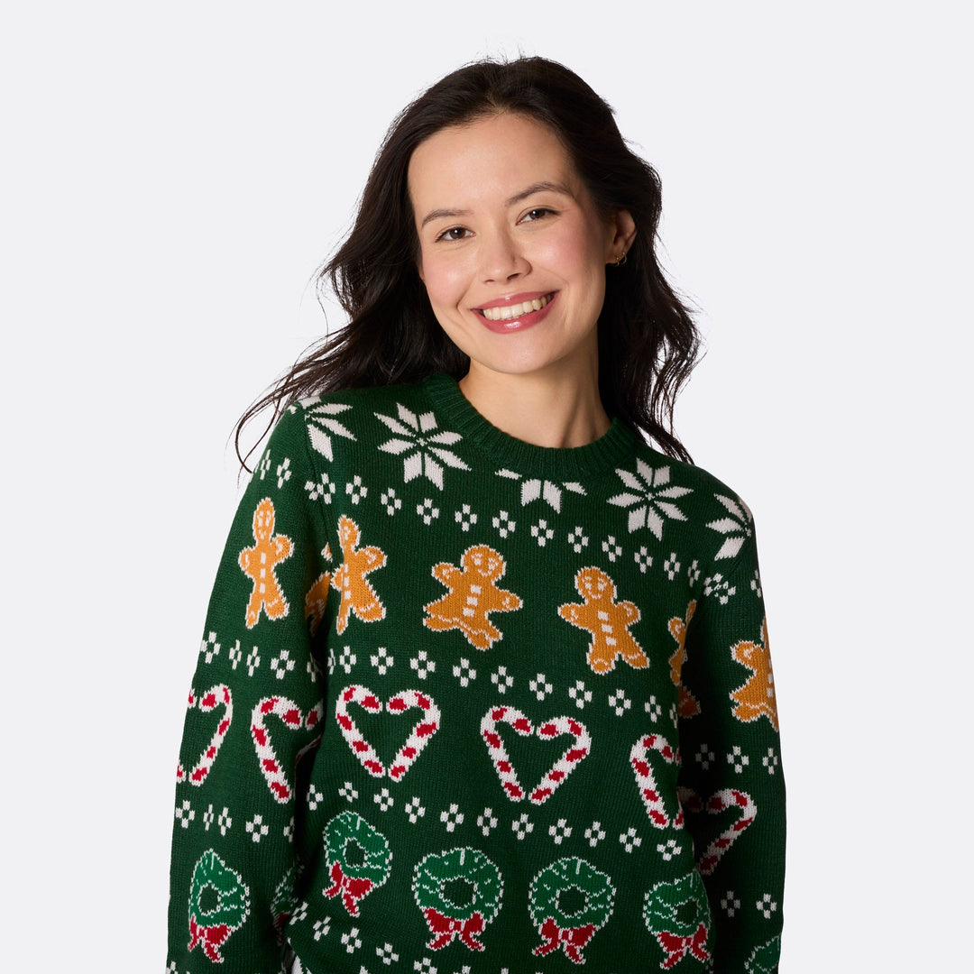 Women's Family Green Christmas Sweater