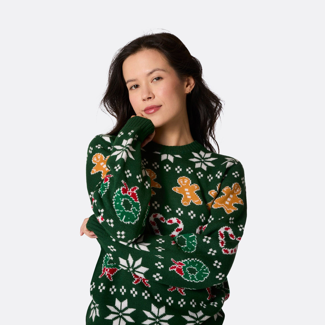 Women's Family Green Christmas Sweater