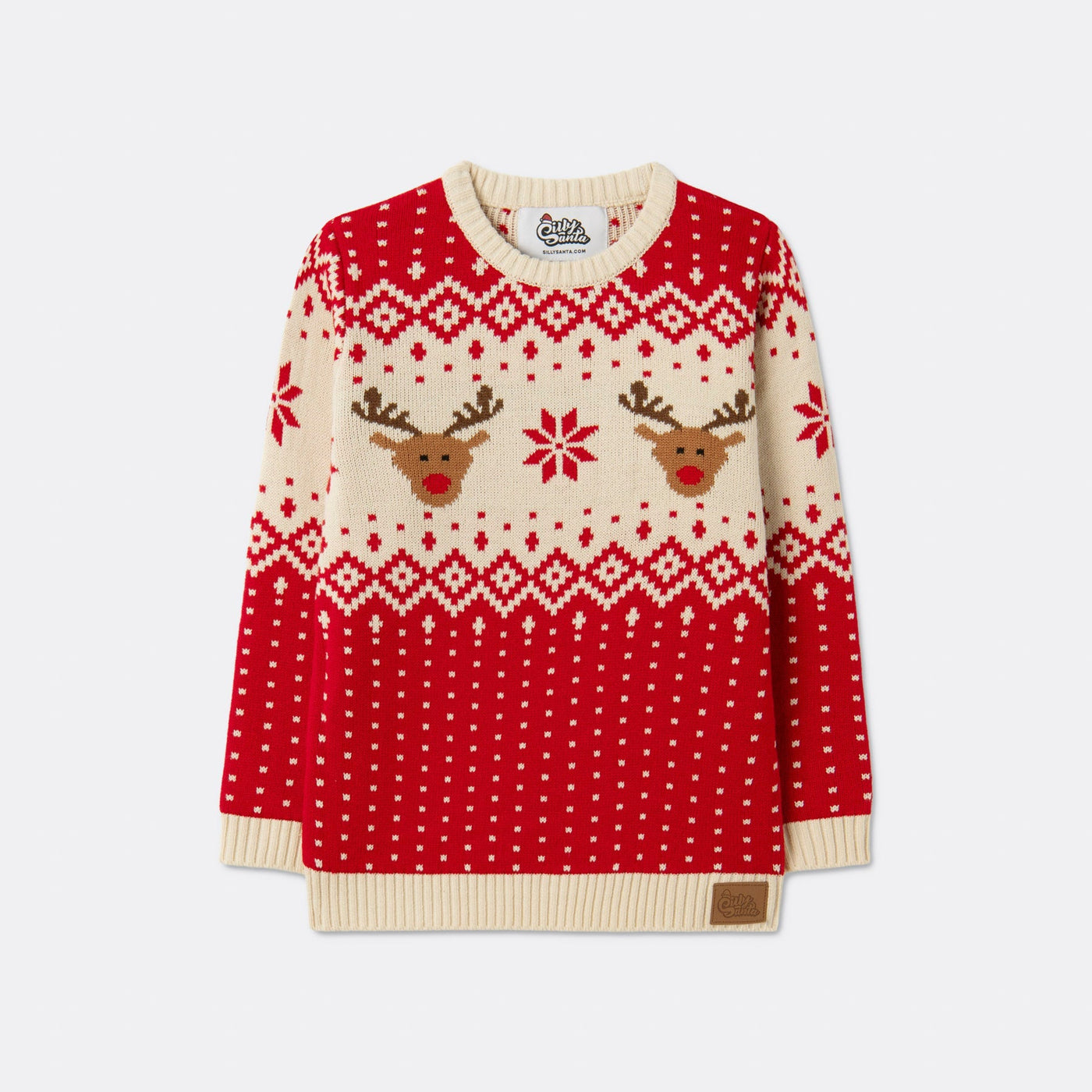 Kids' Retro Reindeer Red Christmas Sweater