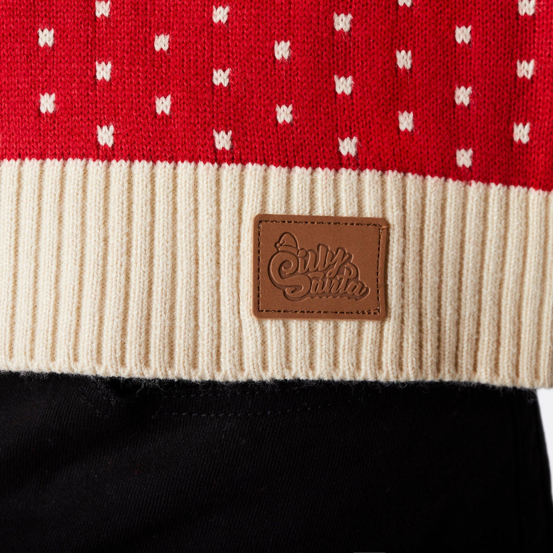 Red Retro Reindeer Matching Family Christmas Sweaters
