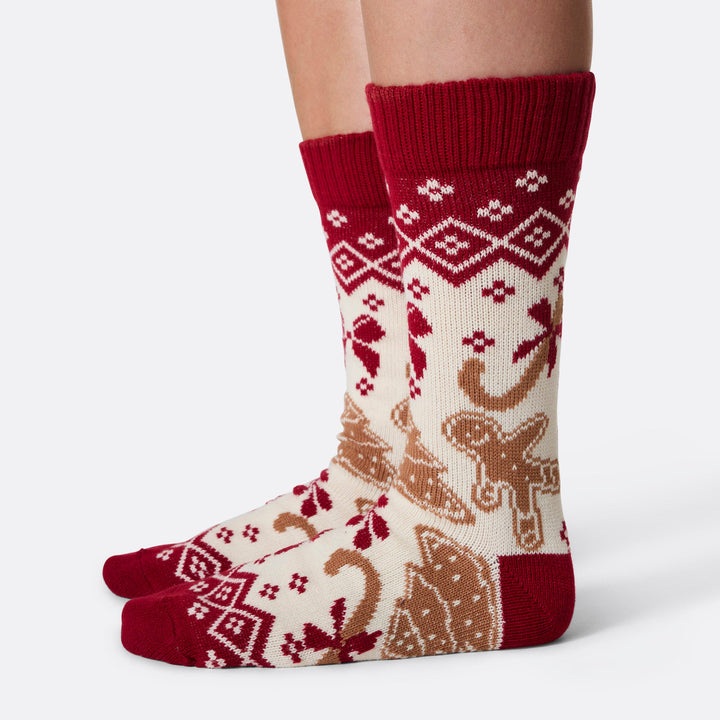 Gingerbread Christmas Knitted Socks