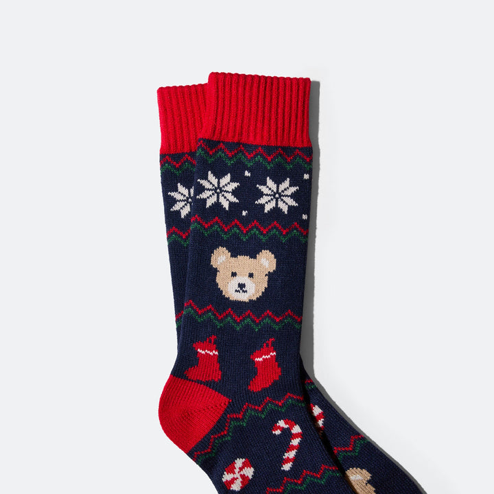 Teddy Bear Christmas Socks