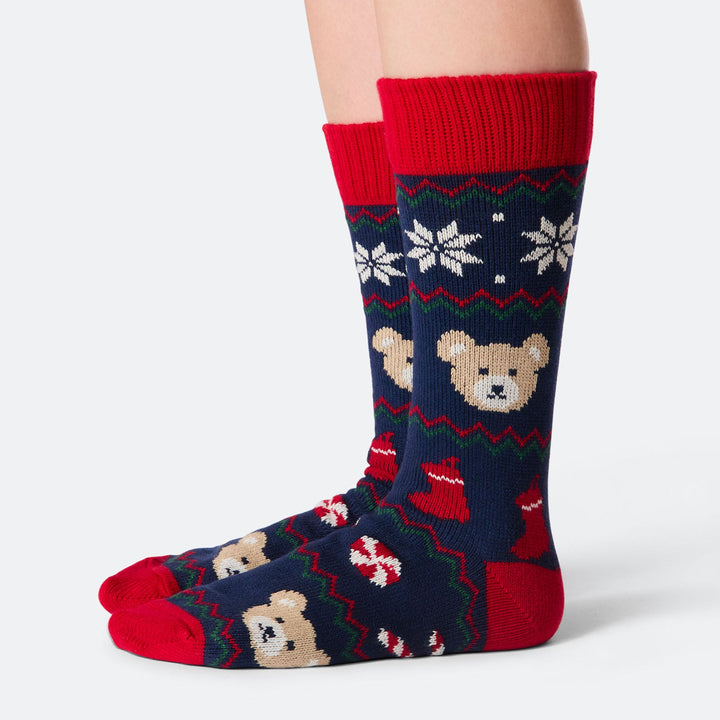 Teddy Bear Christmas Socks