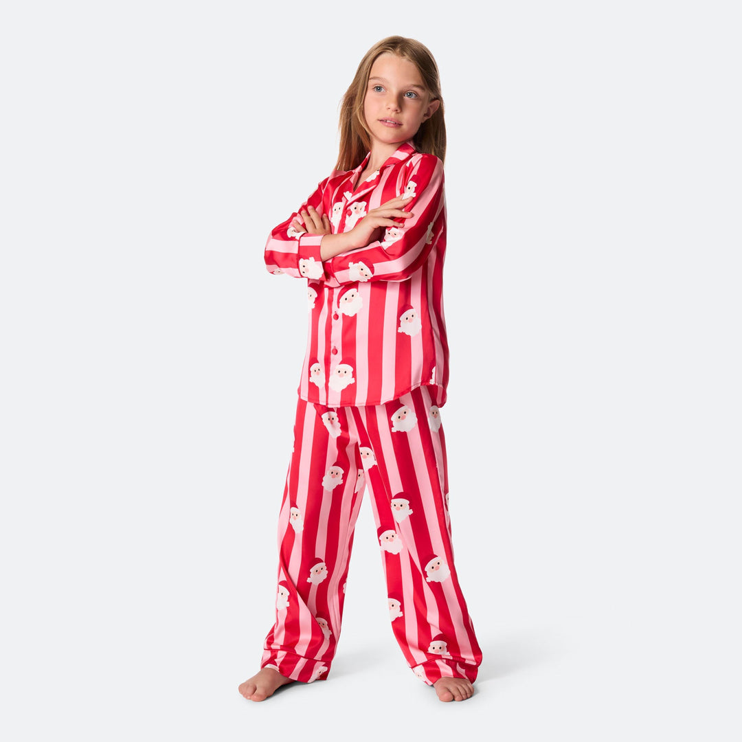 Kids' Striped Satin Christmas Pyjamas