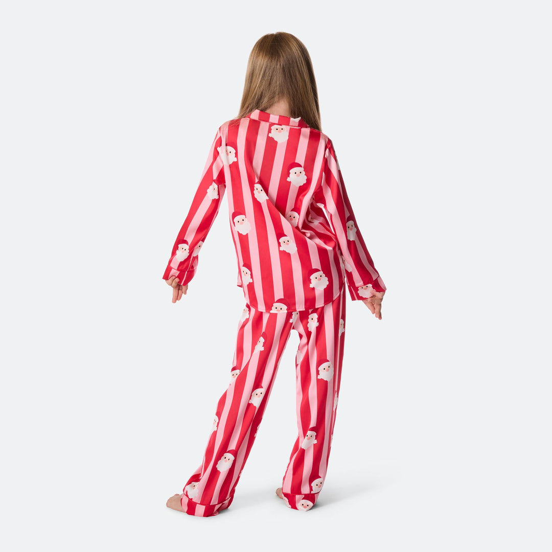 Kids' Striped Satin Christmas Pyjamas