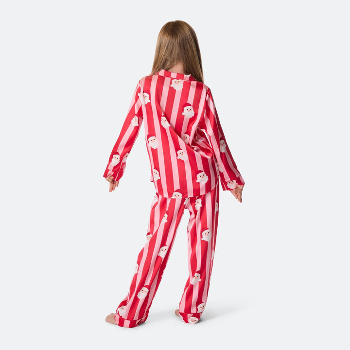 Kids' Striped Satin Christmas Pyjamas