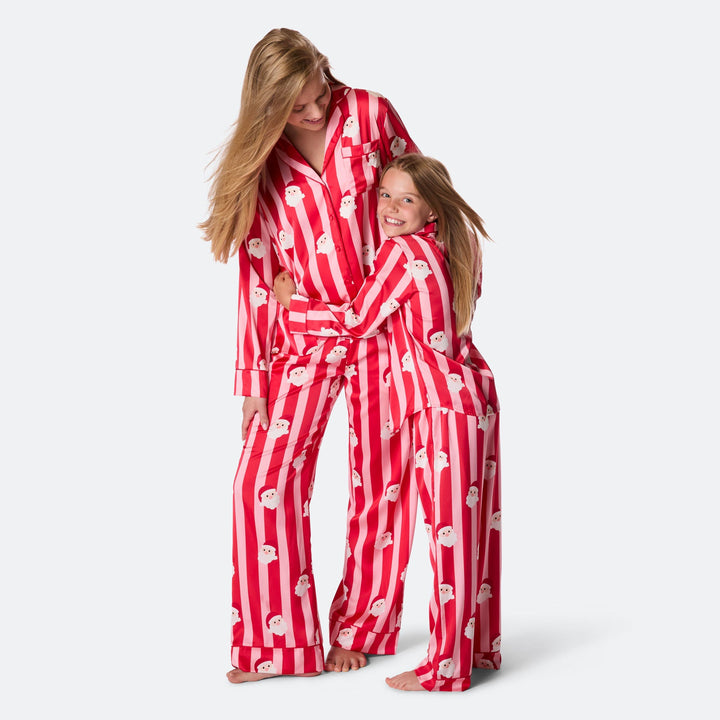 Women's Striped Satin Christmas Pyjamas