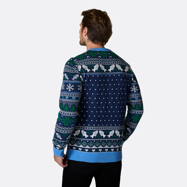 Men's Three Wise Fish Christmas Sweater