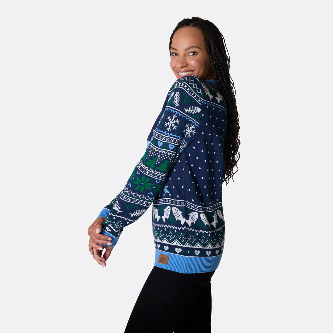 Women's Three Wise Fish Christmas Sweater