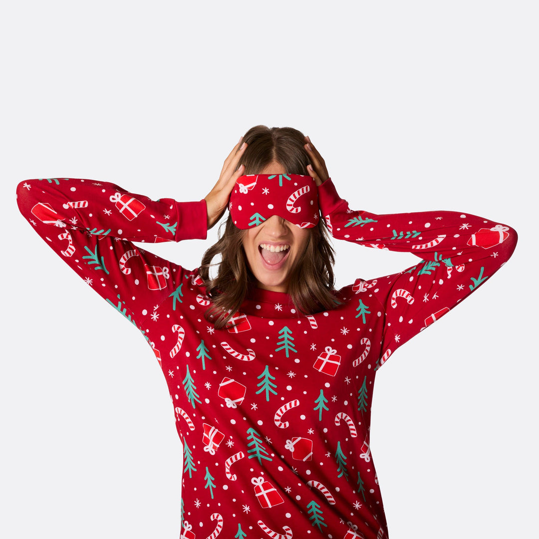 Red Christmas Pattern Sleep Mask